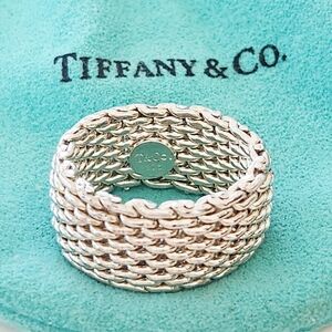 Tiffany & Co. Sterling Silver Mesh Somerset Ring From The Somerset Collection